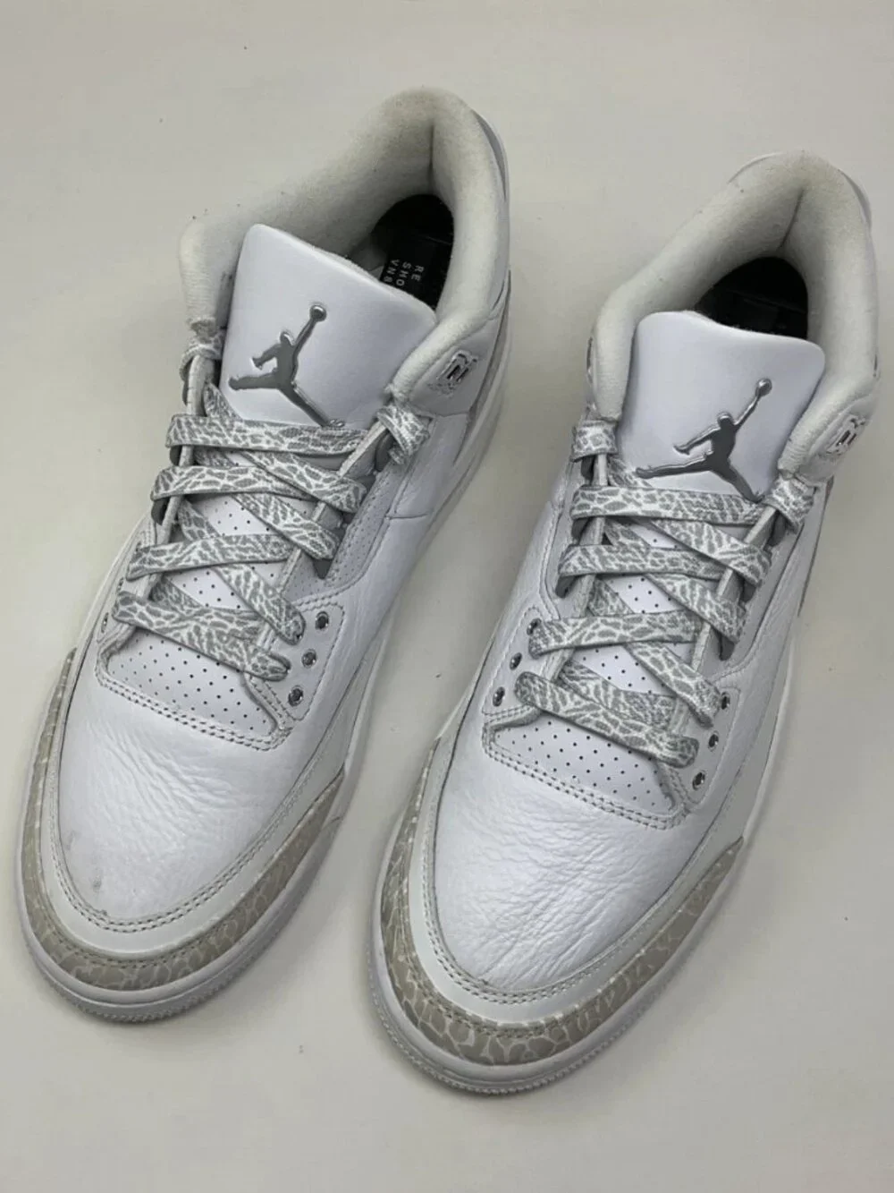 Air Jordan 3 Retro Pure Money Mens Size 9 White/Silver Sneakers CT8532-111